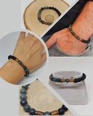 Serpantin & Oniks Taşı 8mm Unisex Tasarım Bileklik Hawaii Model (9766) thumbnail 1