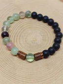 Florit & Oniks Taşı 8mm Unisex Tasarım Bileklik Hawaii Model (4701) thumbnail 6