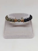 Pirit & Oniks Taşı 8mm Unisex Tasarım Bileklik Hawaii Model (2916) thumbnail 2