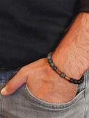 Serpantin & Oniks Taşı 8mm Unisex Tasarım Bileklik Hawaii Model (9766) thumbnail 3