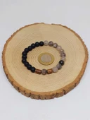 Rutil Kuvars (Beril) & Oniks Taşı 8mm Unisex Tasarım Bileklik Hawaii Model (54334) thumbnail 5