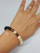 Sedef Karamel Renk & Oniks Taşı 8mm Unisex Tasarım Bileklik Hawaii Model (14365) thumbnail 4