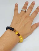 Sitrin Koyu Renk & Oniks Taşı 8mm Unisex Tasarım Bileklik Hawaii Model (4713) thumbnail 4