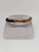 Hematit & Oniks Taşı 8mm Unisex Tasarım Bileklik Hawaii Model (52356) thumbnail 2