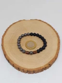 Hematit & Oniks Taşı 8mm Unisex Tasarım Bileklik Hawaii Model (3614) thumbnail 5