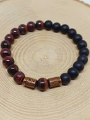 Şahin Gözü & Oniks Taşı 8mm Unisex Tasarım Bileklik Hawaii Model (11152) thumbnail 6