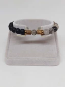 Rutil Kuvars (Beril) & Oniks Taşı 8mm Unisex Tasarım Bileklik Hawaii Model (54334) thumbnail 2