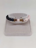 Opal Pembe-Siyah Renk & Oniks Taşı 8mm Unisex Tasarım Bileklik Hawaii Model (42110) thumbnail 2