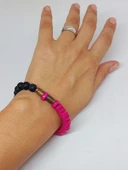 Ahşap Pembe Renkli & Oniks Taşı 8mm Unisex Tasarım Bileklik Hawaii Model (11103) thumbnail 4