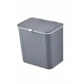 Piev Mutfak Tezgah Üstü Dolap Askılı Kapaklı 15 Lt Çöp Kovası Gri - 5