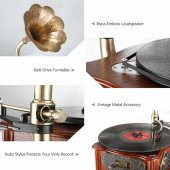 Record Master RMJ-209C Gramofon Pikap - Kahverengi - 4
