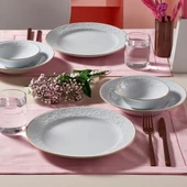 GÜRAL PORSELEN BAHAR DALI 6 PARÇA 25 CM SERVİS TABAĞI MAT GOLD - 1