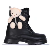 Moda Ayakkabı 746 Siyah Cilt Kız Çocuk Bot Ayakkabı - 6