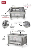 Kanz Sleepside +Plus Anne Yanı Park Yatak ve Oyun Parkı Gri - 5