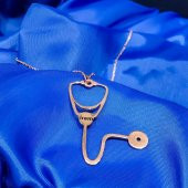 İsimli Steteskop Tasarım Gümüş Kolye thumbnail 2