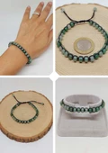 Aventurin Taşı Rondela Kesim Makrome Tasarım Unisex Bileklik (49330) thumbnail 1