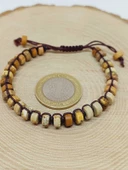 Jasper Taşı Rondela Kesim Makrome Tasarım Unisex Bileklik (49342) thumbnail 3