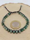 Aventurin Taşı Rondela Kesim Makrome Tasarım Unisex Bileklik (49330) thumbnail 3