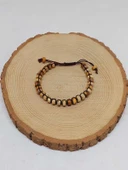 Jasper Taşı Rondela Kesim Makrome Tasarım Unisex Bileklik (49342) thumbnail 5