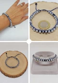 Ay Taşı Rondela Kesim Makrome Tasarım Unisex Bileklik (49356) thumbnail 1