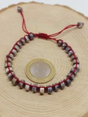 Jasper Taşı Rondela Kesim Makrome Tasarım Unisex Bileklik (49332) thumbnail 3