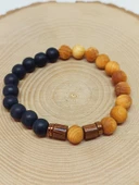 Sandal Ağacı & Oniks Taşı 8mm Unisex Tasarım Bileklik Hawaii Model (5142) thumbnail 5