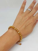 Akik Taşı Rondela Kesim Makrome Tasarım Unisex Bileklik (49352) thumbnail 2