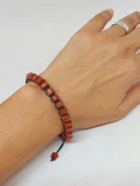 Jasper Taşı Rondela Kesim Makrome Tasarım Unisex Bileklik (49348) thumbnail 2