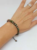 Unakit Taşı Rondela Kesim Makrome Tasarım Unisex Bileklik (49340) thumbnail 2