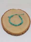 Amazonit Taşı Rondela Kesim Makrome Tasarım Unisex Bileklik (49350) thumbnail 5