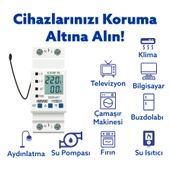 Tomzn Hiking Sıcaklık Korumalı Voltaj ve Akım Koruma Rölesi 63A Dahili Kontaktör Elektrik Bekçisi thumbnail 3