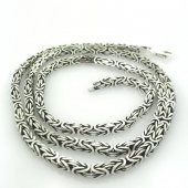 35 gr 60 cm 3 mm Köşeli Kral Zinciri Gümüş Erkek Zincir Kolye - 2