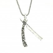 60 cm Tilki Kuyruğu Zincir Ustura Gümüş Kolye thumbnail 1