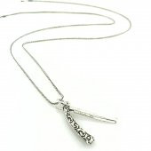 60 cm Tilki Kuyruğu Zincir Ustura Gümüş Kolye thumbnail 2