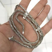 70 cm 40 gr 3 mm Düz Kral Zinciri Gümüş Erkek Kolye thumbnail 2