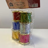 6 lı Davul Süsü 4 Cm Yılbaşı Ağacı Süsü - Mavi Su Dünyası - 2