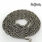 60 cm Kral Zinciri Köşeli Gümüş Erkek Zincir thumbnail 3