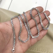 3.2 mm 34 gr 60 cm Köşeli İtalyan Kral Zinciri Gümüş Kolye thumbnail 3