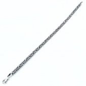 4 mm Köşeli Gümüş Kral Zinciri Bileklik - 2