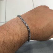 İdeal Boy Kral Zinciri Gümüş Erkek Bileklik - 3