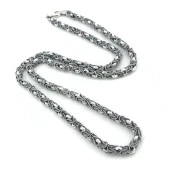 4 mm 32 gr 55 cm El İşçiliği Özel Kral Zinciri Gümüş Kolye thumbnail 2