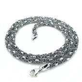 4 mm 32 gr 55 cm El İşçiliği Özel Kral Zinciri Gümüş Kolye thumbnail 1