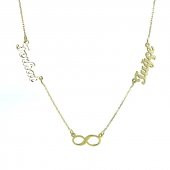 Sonsuzluk 2 İki İsimli altın Renk 925 Gümüş Kolye thumbnail 2