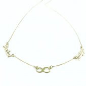 Sonsuzluk 2 İki İsimli altın Renk 925 Gümüş Kolye thumbnail 3