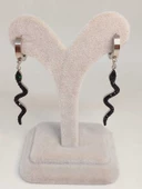 Yılan Temalı Gümüş Renkli Çelik Küpe (54518) thumbnail 2