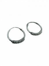 18 mm Oksitli Spor Taşsız Unisex 925 Gümüş Halka Küpe - 2