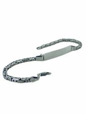 4 mm Kral Zincir Kişiye Özel İsim Yazılır Künye 925 Gümüş Bileklik - 2