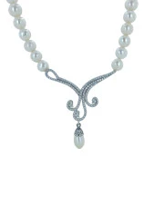 Yeni Model Suyolu İnci Gerdanlık 925 Gümüş Kolye - 2