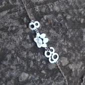 925 Ayar Gümüş Kişiye Özel İsim ve Rakamlı Pati Bileklik thumbnail 6