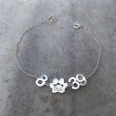 925 Ayar Gümüş Kişiye Özel İsim ve Rakamlı Pati Bileklik thumbnail 5